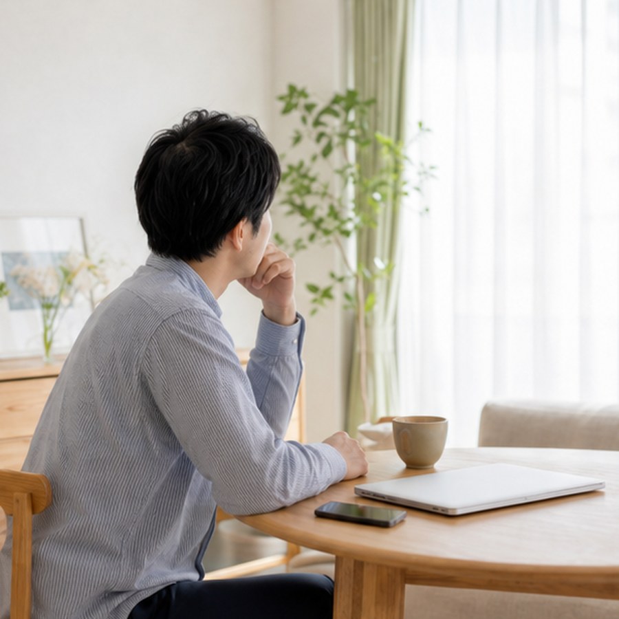 休職相談を考える自宅の朝の場面