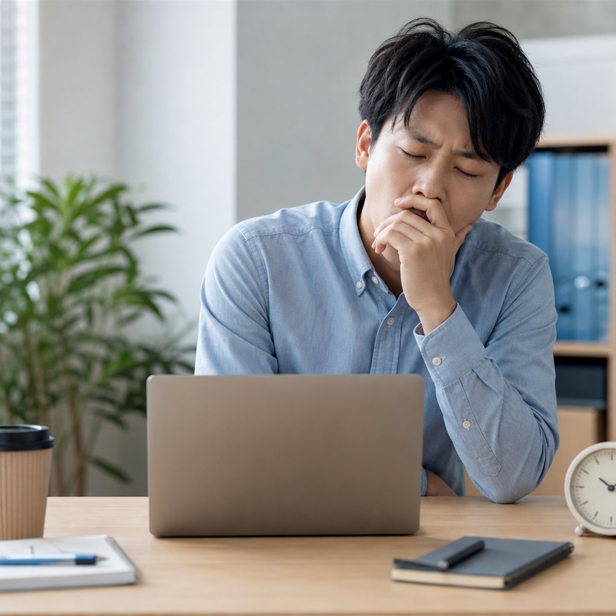 日中の眠気と必要な睡眠時間を考える人