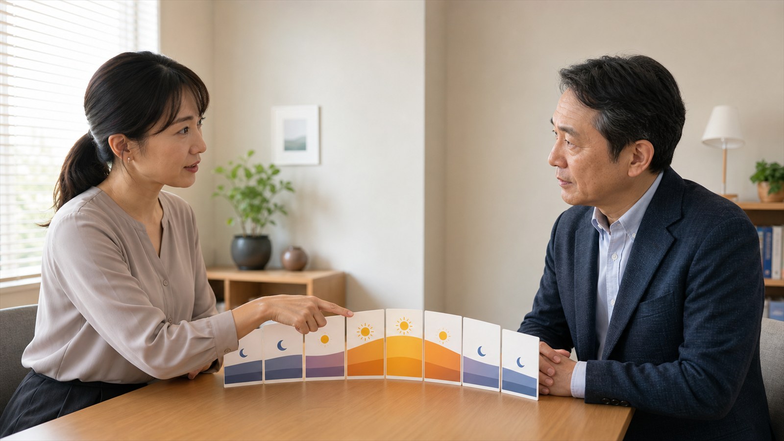 気分と睡眠と活動性の長期経過を医師へ相談する日本人患者