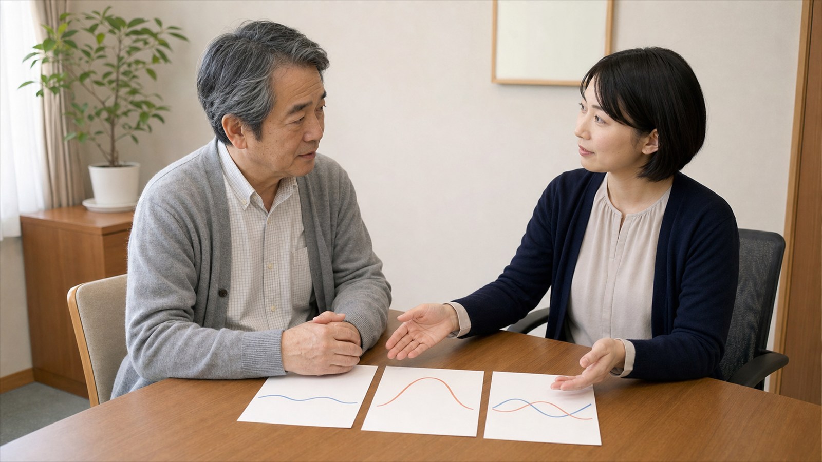 気分変化の時系列と身体疾患や薬の影響を医師と整理する日本人患者