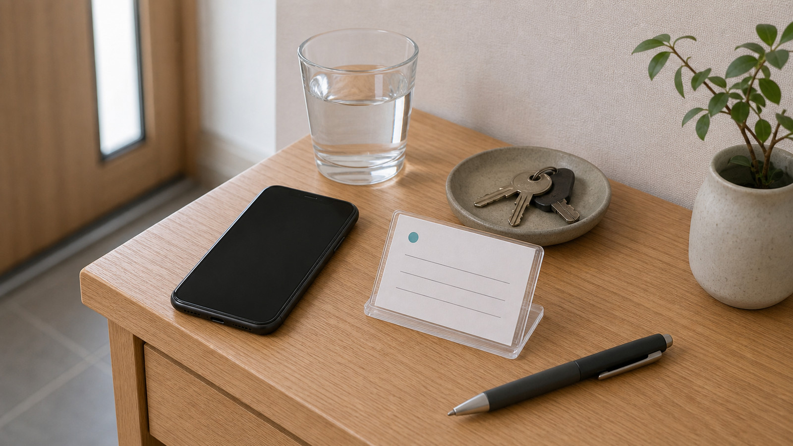 画面を消した電話と無記名の連絡カード