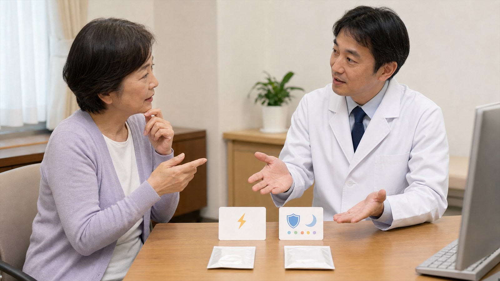 片頭痛の急性期治療と予防治療を医師へ相談する日本人患者
