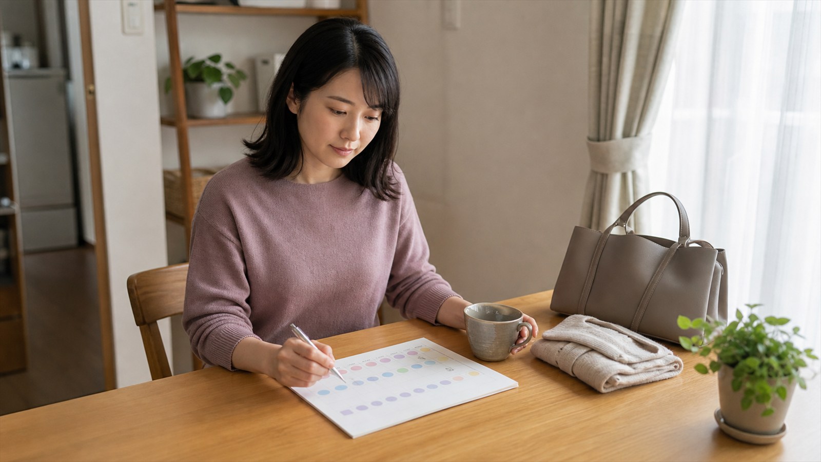 月経前に繰り返す気分と体調の変化を記録する日本人女性
